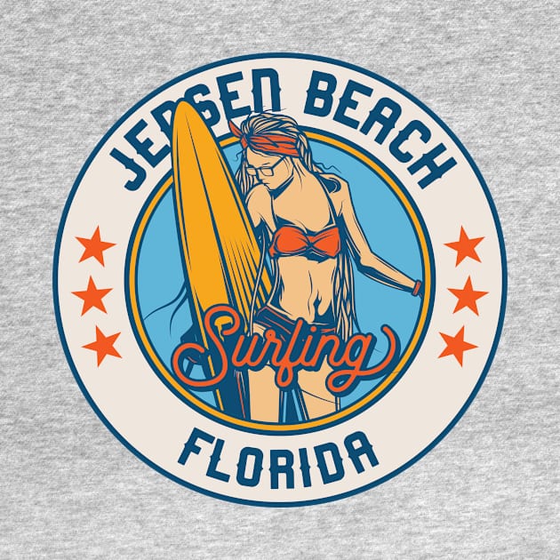 Vintage Surfing Badge for Jensen Beach, Florida by SLAG_Creative